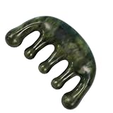 Tressify Green Jade Kopfhaut- und Gesichtsmassagegerät, Fünf-Zahn-Kamm für Stressabbau und...