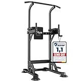 DH FitLife Power Tower Dip Station | Sport Geräte mit Klimmzugstange, Dip Barren u. Rückentrainer...