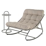 Grand patio schaukelstuhl outdoor mit Beistelltische und Kissen, Schaukelliege Wetterfester...