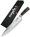 Sagushi Asami Sehr Scharfes Küchenmesser 20cm Klinge Chef Knife Fleischmesser Extrem Scharf Santoku...