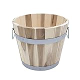Spetebo Holz Pflanzeimer mit Griffen - 28 x 23 cm - Garten Deko Blumentopf - Übertopf Pflanzkübel...