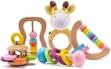 Holz Montessori Baby sensorische Rassel Lernspielzeug Vorschule Baby greifen Spielzeug-Kindergarten...