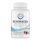 Natürliche Echinacea 500 mg | 240 hochkonzentrierte vegane Tabletten | Zur Bekämpfung von...