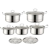 Topfset ohne Ständer, ohne Stiel und Pfannen, 12-teiliges Kochgeschirr-Set für alle Arten von...