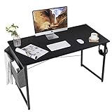 AuAg Schreibtisch Schwarz 120 x 60 cm, PC Tisch Computertisch mit Aufbewahrungstasche, Kleiner...