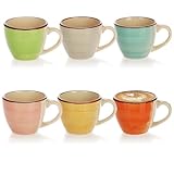 com-four® 6x Espressotasse - bunte Mokkatassen aus Keramik - handgefertigte kleine Kaffeetassen...