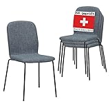Albatros Stapelstuhl ENNA 4er Set, Grau- stapelbarer Konferenzstuhl - Besucherstuhl, Bequeme Stühle...