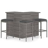 vidaXL Gartenbar Set 4-TLG. mit Kissen Theke Bar Tresen Gartentheke Bartisch Stehtisch Barhocker...