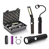 Dabeto 3 In 1 Taschenlampe,LED Aufladbar Taschenlampe,Akku Taschenlampe,Auswechselbare...