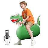 QPAU Aufblasbarer Hüpf Dinosaurier mit Handpumpe, Hüpfende Pal, 220lbs Tragfähigkeit, Hüpftier...