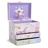 Jewelkeeper Musikalisches Schmuckkästchen Kinder Mädchen - Einhorn Schmuckkasten mit Glitzer...
