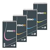 BM BeMore - Steno Spiralblock 90, 0100214 - Format 13 cm x 22,5 cm - Lineatur für Stenografie -...