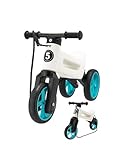 FWRider Supersport 2-in-1 Kinder Laufrad Weiß/Aqua - Zweirad und Dreirad in einem, Balance-Bike mit...
