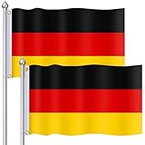 JUNEBRUSHS Deutschland Flagge, 2 Stück Deutschland Fahne 90 x 150 cm Wetterfeste Deutsche Flagge...