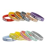 Bliceon 12 Motivationsarmbänder auf Deutsch, Silikon Armbänder mit inspirierenden Sprüchen,...