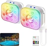 HL Unterwasser Licht mit Fernbedienung,RGB LED Schwimmende Poolbeleuchtung, Pool Magnetic...