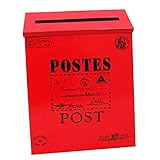 JISADER Wandbriefkasten 23 X 6 X 30 cm, Rot