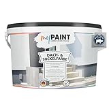 myPAINT Sockelfarbe & Dachfarbe 5L Schiefer | Wetter & UV Beständige Farbe für Dachflächen,...