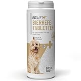 ReaVET Bierhefe-Tabletten für Hunde 500 Stück – Naturrein in Premium Qualität, für glänzendes...