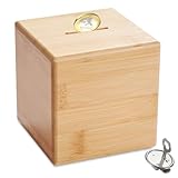 Wuhonghao Spardose Personalisiert Holz ，Holzspardose Kinder 10×10×10cm Bambus mit...