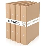 WOOWAIR 4 Stück Ringbuch A5 Nachfüllbar Kraftpapier, A5 Ringbuch mit 6 Ringen, Ordner zum...