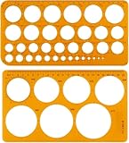 Arvoni 2 stück Kreisschablone mit 36 Kreisen + 7 Spezialformen - Transparente Zeichenvorlage in...