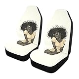 Autositzbezüge, Vintage-Stil, Retro, afrikanische amerikanische Frau, Afro-Frisur, 1 Stück,...
