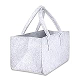 Schramm® 1 oder 2 Stück Filztasche Tasche aus Filz in hellgrau 50x25x25 cm Kaminholztasche...