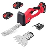 Heckenschere Elektrisch 21V Rasenschere Akku: Grasschere Akku 2000mAh *2, Grasscheren- und...
