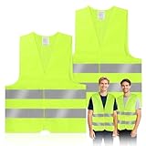 KEWUZY Warnwesten Auto, 2 Stück, Sicherheitsweste, Reflektorweste Auto Pannenweste, für...