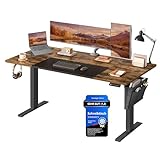 SONGMICS Höhenverstellbarer Schreibtisch elektrisch, 160 x 70 cm, stufenlos verstellbar,...