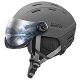 OutdoorMaster Snowboardhelm mit Skibrille, Skihelm und 2-in-1-Visier, abnehmbare Brille,...