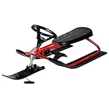 STIGA Snowracer Iconic Rennrodel Lenkschlitten für Kinder - Rot/Schwarz