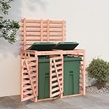 LAPOOH Mülltonnenbox für 2 Tonnen Massivholz Douglasie, Mülltonnenverkleidung, Gartenbox,...