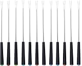 LATRAT 12er-Set Käsefondue-Gabeln, Edelstahl Grillgabel Fondue Gabel,Käsefonduegabel mit...