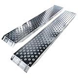 VOUNOT 2X Auffahrrampe 400kg Verzinkter Stahl, rutschfest Laderampe für Motorrad, Anhänger,...