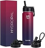 HydroPal Edelstahl Trinkflasche - 750ml, 1L, 1,2L, BPA-Frei, Kohlensäure geeignet, Isolierte...