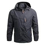 Generisch Regenjacke Herren Leichte Wasserdicht Outdoorjacke Einfarbig Winddicht Übergangsjacke...