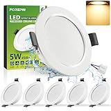 Forepin LED Einbaustrahler 230V 5W, LED Spots Flach Warmweiß 3000K, 68-80mm Loch Deckenspots, 450LM...