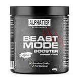 Alphatier Beastmode Pre-Workout Booster Raspberry - hochdosiert, klumpenfrei + vegan - Koffein...