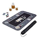 Relaxdays Pokermatte 100 x 60 cm, Texas Holdem, Pokertischauflage groß, rutschhemmend, Polyester,...