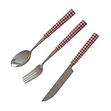 SOLUSTRE Französisches Steakmesser mit Keramikgriff Teiliges Besteck mit Löffel und Rostfreier...