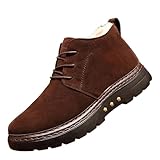 Winterstiefel Herren Gefüttert Und Wasserdicht, Herren Winterboots Leder Pu Schneeboots Outdoor...