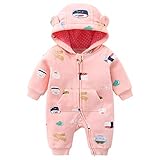 Famuka Baby Strampler Jungen Mädchen Herbst Winter Overall Spielanzug (Rosa, 3-6 Monate)