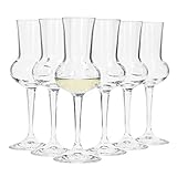 Bormioli Grappaglas Set 6 teilig I Füllmenge 75 ml I Gesamthöhe des Glases 16,5 cm I Stiellänge...