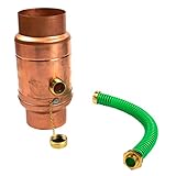 Kupfer Regenwassersammler 100 mm mit Schlauch- und Fassanschluss für das Fallrohr, Regensammler 85%...