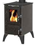 ECOfoxx Kaminofen mit Herdplatte 806 IGLO - 10,6kW - Gusseisen - Schwarz - Holz, Holzbriketts -...