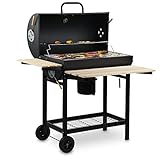 BBQ-Toro Holzkohle Grillwagen mit Deckel | Ø 80 x (L) 42 cm | Premium Holzkohlegrillwagen fahrbar,...