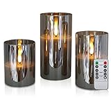 CCLIFE LED Kerzen Set mit Fernbedienung Timer Funktion 300 Stunden flackernde Paraffin Echtwachs,mit...