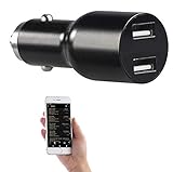 Lescars GPS Fahrtenbuch: Kfz-Fahrtenbuch-Adapter & USB-Ladegerät, Bluetooth, App, Quick Charge...